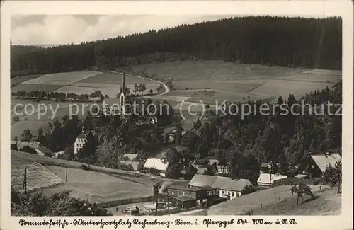 Rechenberg Bienenmuehle Osterzgebirge Teilansicht mit Kirche Kat. Rechenberg Bienenmuehle