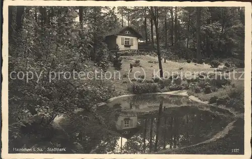 Hainichen Sachsen Stadtpark Teich Kat. Hainichen Sachsen