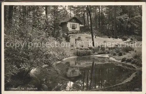 Hainichen Sachsen Stadtpark Teich Kat. Hainichen Sachsen