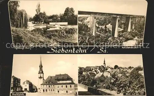 Siebenlehn Romanus Bad Autobahnbruecke Marktplatz Ortsblick Kat. Grossschirma