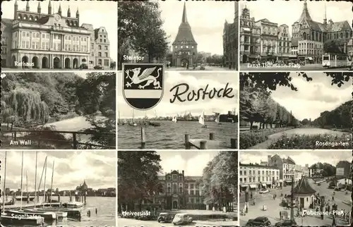 Rostock Mecklenburg Vorpommern Rosengarten Rathaus Segelhafen Am Wall Steintor Kat. Rostock