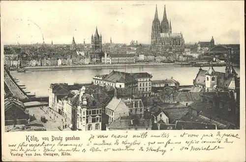 Koeln Rhein von Deutz aus Kat. Koeln