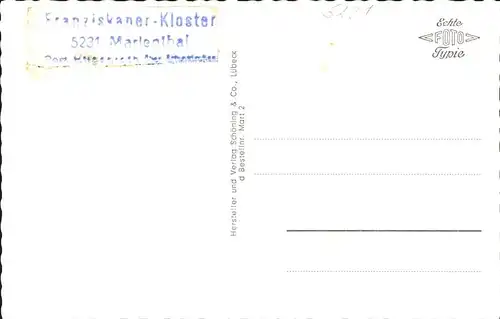 kk45194 Marienthal Westerwald Franziskaner-Kloster Kategorie. Seelbach bei Hamm (Sieg) Alte Ansichtskarten
