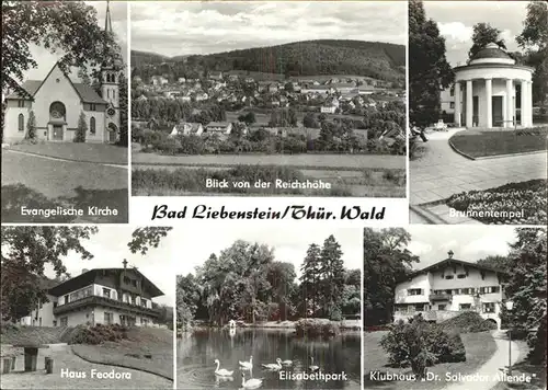 Bad Liebenstein Brunnentempel Evang. Kirche Haus Feodora Elisabethpark Kat. Bad Liebenstein