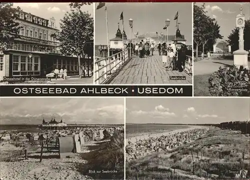 Ahlbeck Ostseebad Insel Usedom Seebruecke Konzertplatz Strand Ostseehotel Kat. Heringsdorf Insel Usedom