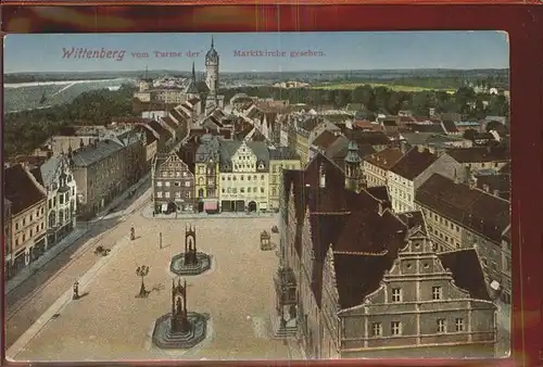 Wittenberg Lutherstadt von der Marktkirche gesehen / Wittenberg /Wittenberg LKR