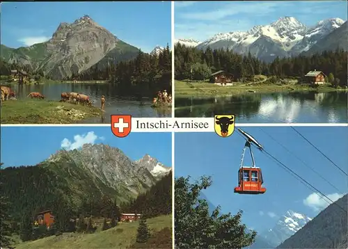Intschi Arnisee Luftseilbahn Kuehe Wappen Alpenpanorama Kat. Intschi