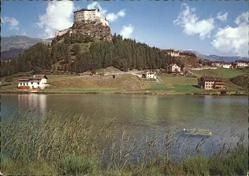 Tarasp Schloss mit See Alpines Heilbad Kat. Tarasp