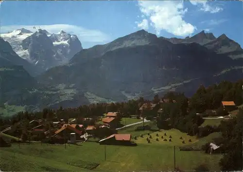 Goldern-Hasliberg Panorama mit Wetterhorngruppe Schwarzhorn Berner Alpen / Meiringen /Bz. Oberhasli