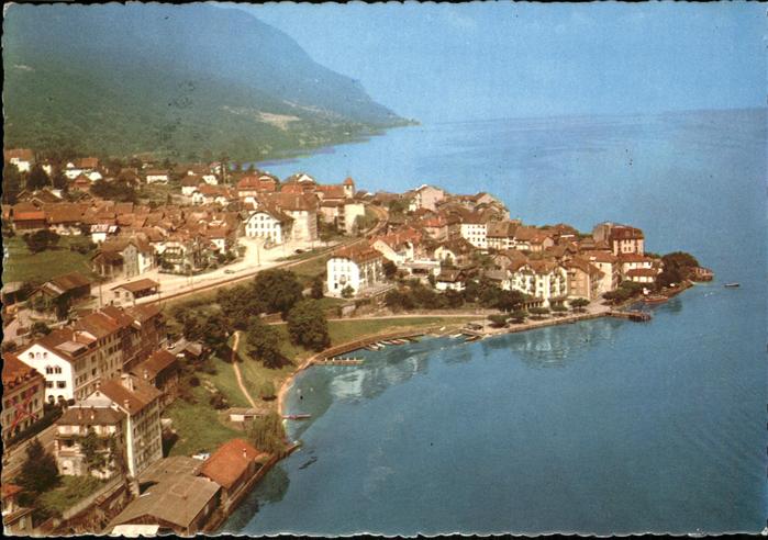 Saint Gingolph Haute Savoie Vue aerienne sur la Ville et Lac Leman Kat
