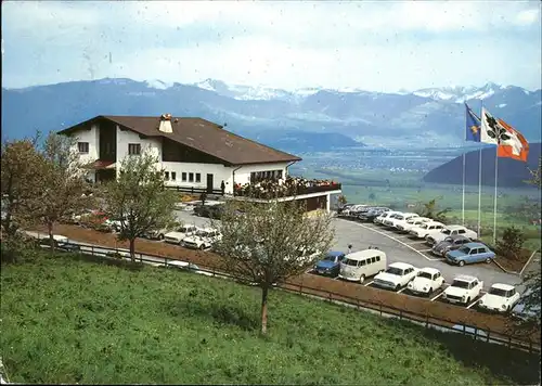 Eichberg Rheintal Landgasthof H?lzlisberg Bauernstube Rheintal Alpenpanorama Flagge Kat. Eichberg