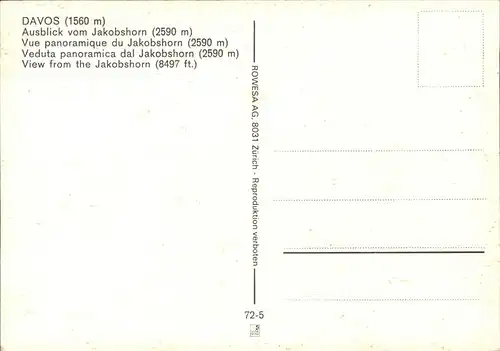 Davos GR Ausblick vom Jakobshorn Wintersportplatz Alpenpanorama Kat. Davos