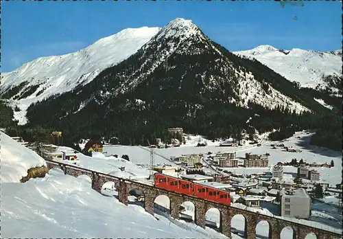 Davos GR Parsennbahn mit Blick auf Rh?tikon Seehorn und Pischahorn Wintersportplatz Kat. Davos