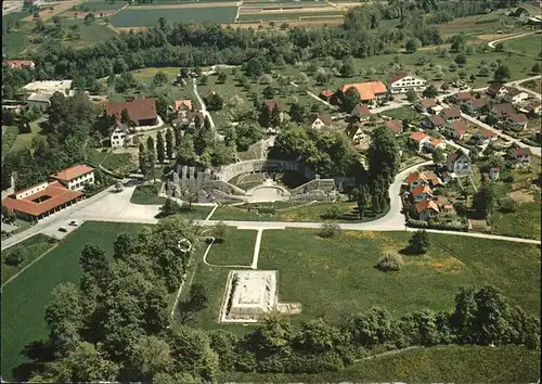 Augst Augusta Raurica Tempel auf Sch?nb?hl r?misches Theater Curia R?merhaus Museum Ruine Fliegeraufnahme Kat. Augst