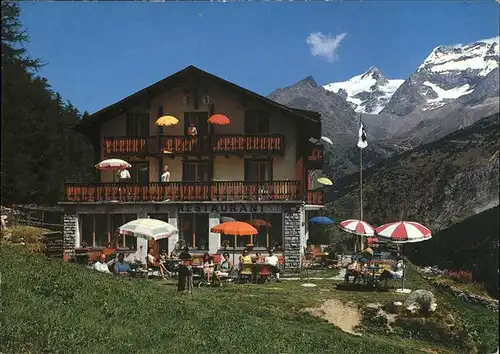 Saas Fee Bergrestaurant Hohnegg Terrasse Kat. Saas Fee