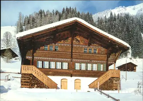 Lenk Simmental Altes Simmentaler Bauernhaus "Bowee Haus" Gutenbrunnen Kat. Lenk Simmental