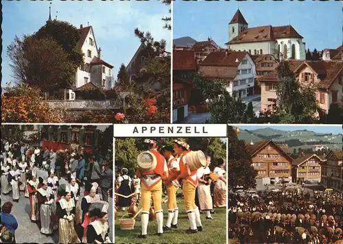Appenzell IR Villa Kirche Festumzug Trachten Viehmarkt Kat. Appenzell