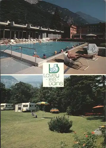 Lavey les Bains Camping "Parc du Rhone" Piscines thermales Kat. Lavey les Bains