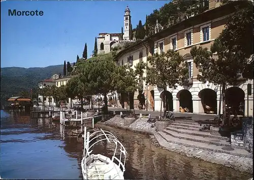 Morcote TI Partie an der Uferpromenade Kirche / Morcote /Bz. Lugano