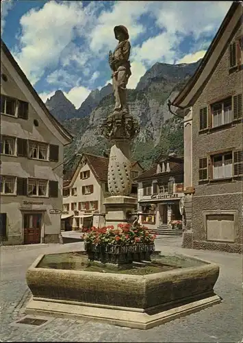 Walenstadt Rathausplatz Brunnen Skulptur Kat. Walenstadt