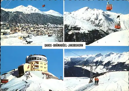 Davos GR Braemabueel Jakobshorn Luftseilbahn Berghotel Skilift Clavadeleralp Wintersportplatz Alpenpanorama Kat. Davos