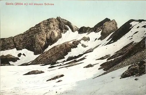 Schwaegalp Saentis mit blauem Schnee Appenzeller Alpen Kat. Schwaegalp