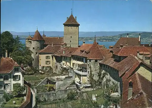 Murten Morat historische Altstadt Turm Murtensee Kat. Murten