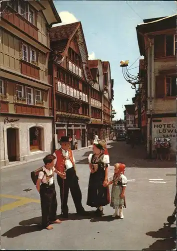 Appenzell IR Hauptgasse Trachten Hotel Loewen Kat. Appenzell