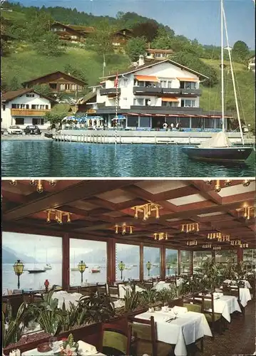 Faulensee Hotel Restaurant "Seerose" Thunersee Segelboot Kat. Faulensee