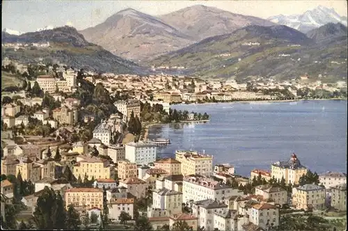 Paradiso Lago di Lugano Blick ueber die Stadt Alpenpanorama Kat. Paradiso