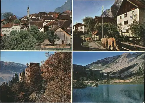 Jenins Rathaus der freien Walser Heidihaus Burgruine Aspermont Bergsee beim Falknis Kuehe Kat. Jenins