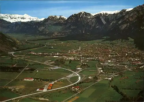 Chur GR Fliegeraufnahme Rheintal Schesaplana Alpenpanorama Kat. Chur