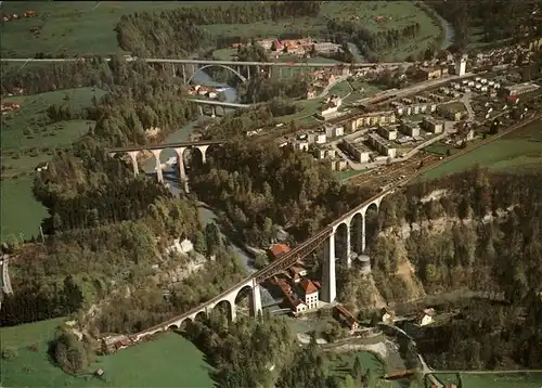 St Gallen SG Fliegeraufnahme Sitterbruecken Viadukt Kat. St Gallen