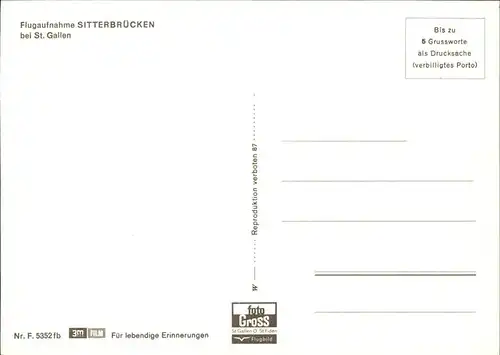 St Gallen SG Fliegeraufnahme Sitterbruecken Viadukt Kat. St Gallen