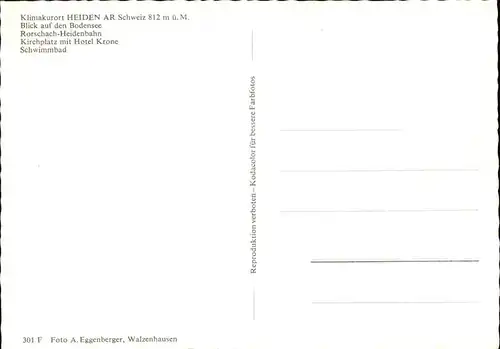 Heiden AR Panorama Klimakurort Bodensee Rorschach Heidenbahn Kirchplatz Hotel Krone Schwimmbad / Heiden /Bz. Vorderland