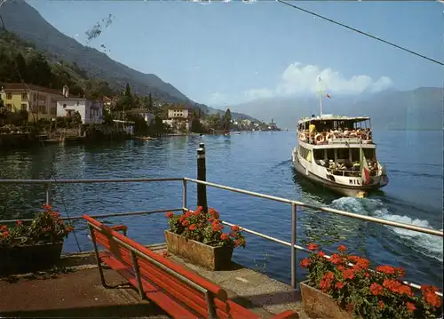 Magadino Partie am Landungsplatz Faehrschiff Lago Maggiore Kat. Magadino