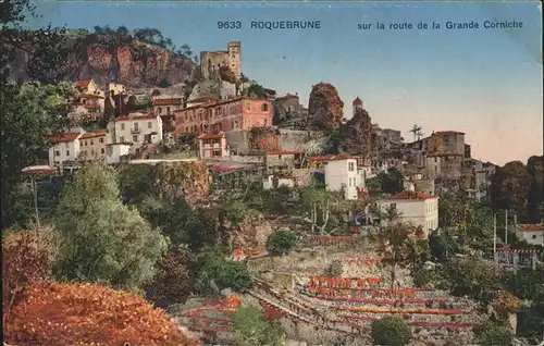 Roquebrune Cap Martin Vue partielle Route de la Grande Corniche Kat. Roquebrune Cap Martin