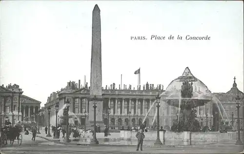 Paris Place de la Concorde Obelisque Fontaine Kat. Paris