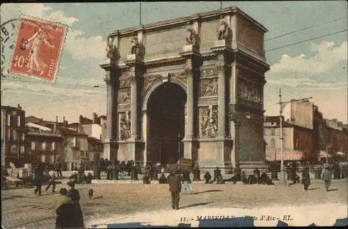 Marseille Porte d Aix Stempel auf AK Kat. Marseille