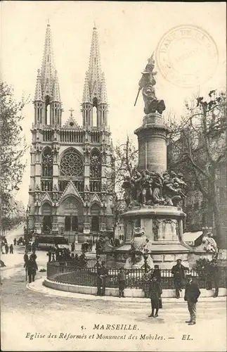 Marseille Eglise des Reformes et Monument des Mobiles Stempel auf AK Kat. Marseille