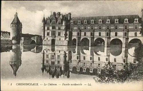 Chenonceaux Indre et Loire Chateau Facade occidentale Kat. Chenonceaux