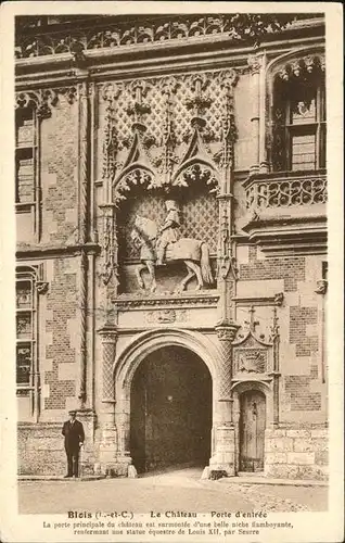 Blois Loir et Cher Chateau Porte d entree Louis XII Relief Kat. Blois