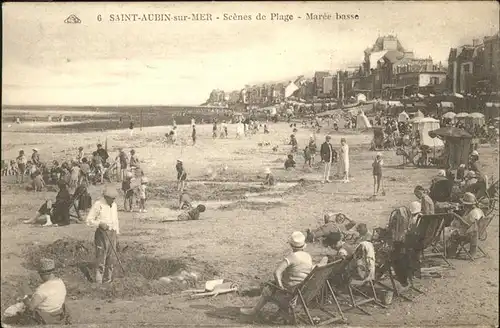 Saint Aubin sur Mer Calvados Scenes de Plage Maree basse Kat. Saint Aubin sur Mer