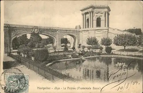 Montpellier Herault Le Peyrou Promenade Stempel auf AK Kat. Montpellier