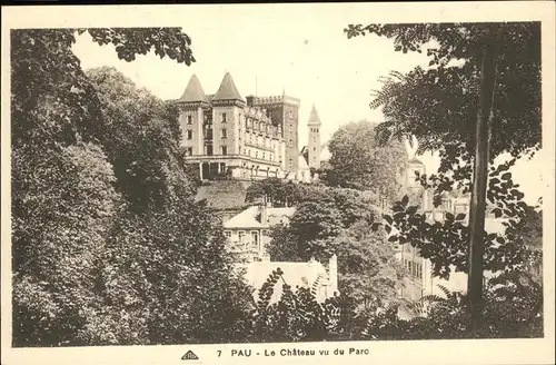Pau Chateau vu du Parc Kat. Pau