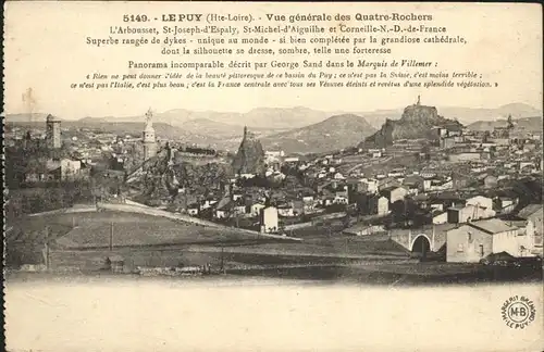 Le Puy en Velay Vue generale des Quatre Rochers Kat. Le Puy en Velay