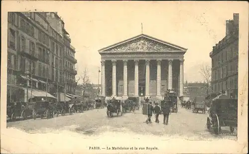 Paris La Madeleine et Rue Royale Pferdedroschke Kat. Paris