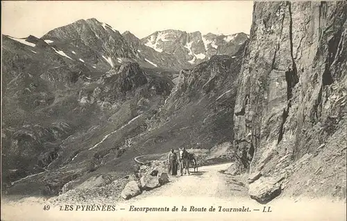 Bareges Escarpements de la Route de Tourmalet Les Pyrenees Kat. Bareges
