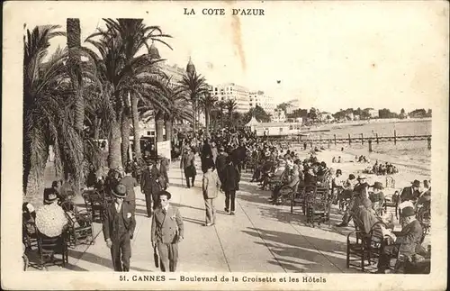 Cannes Alpes Maritimes Boulevard de la Croisette et les Hotels Plage Cote d Azur Kat. Cannes