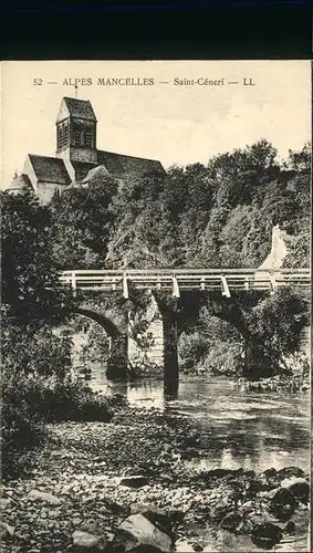 Saint Ceneri le Gerei Au bord de la Sarthe Pont Eglise Kat. Saint Ceneri le Gerei